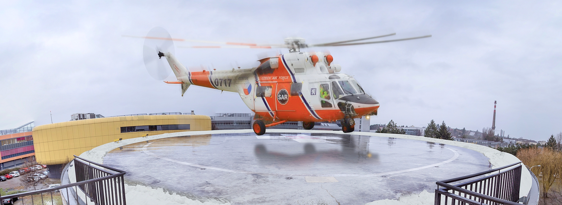 Vyhrievanie heliportu fakultnej nemocnice